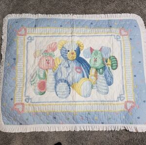 Vintage Nursery Teddy Bear Blanket